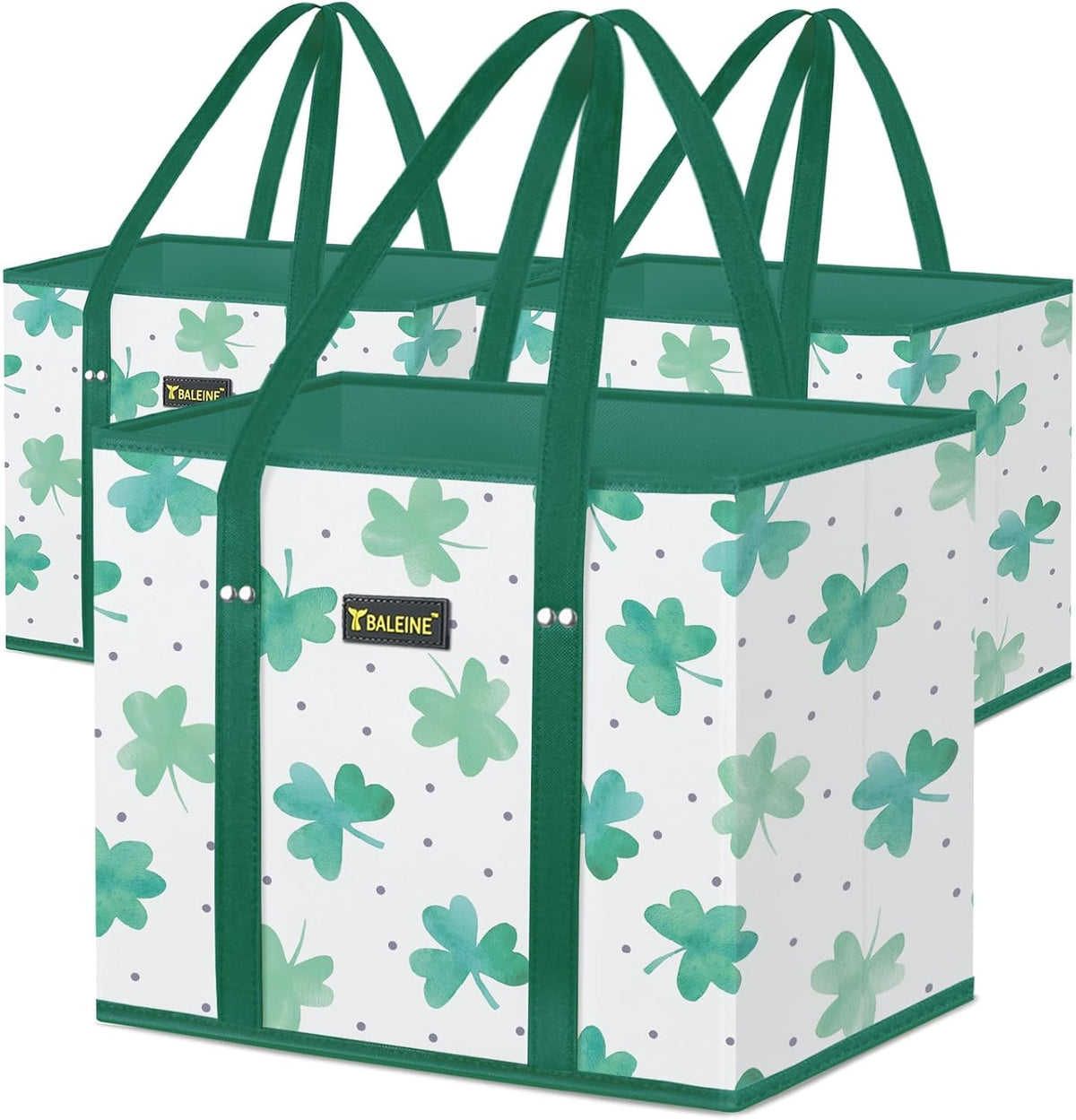 🛍️ Extra Large Reusable Shopping Bags 4-Pack | Foldable Box Tote with Reinforced Bottom
