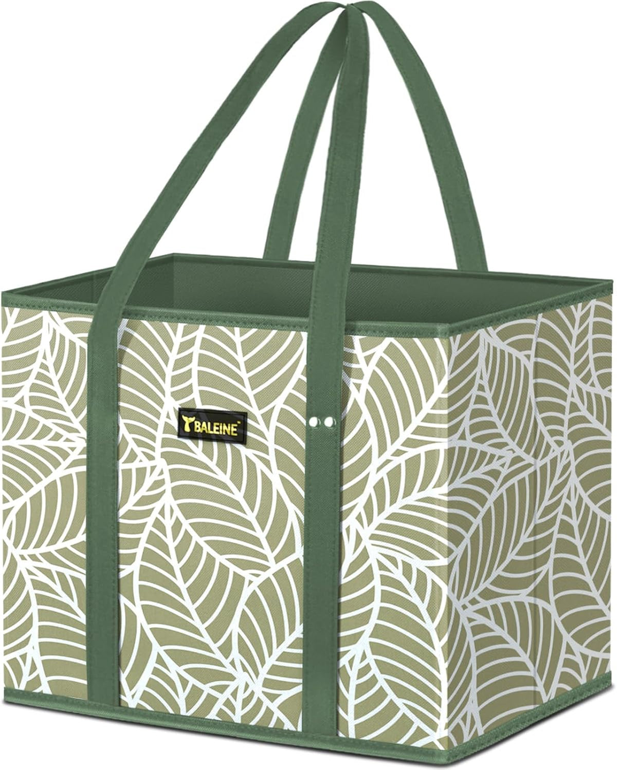 🛍️ Extra Large Reusable Shopping Bags 4-Pack | Foldable Box Tote with Reinforced Bottom