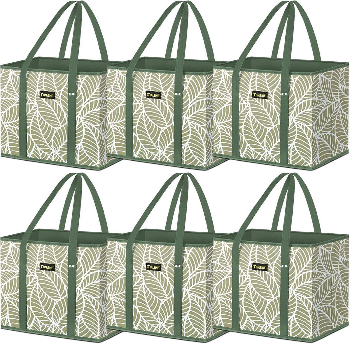 🛍️ Extra Large Reusable Shopping Bags 4-Pack | Foldable Box Tote with Reinforced Bottom