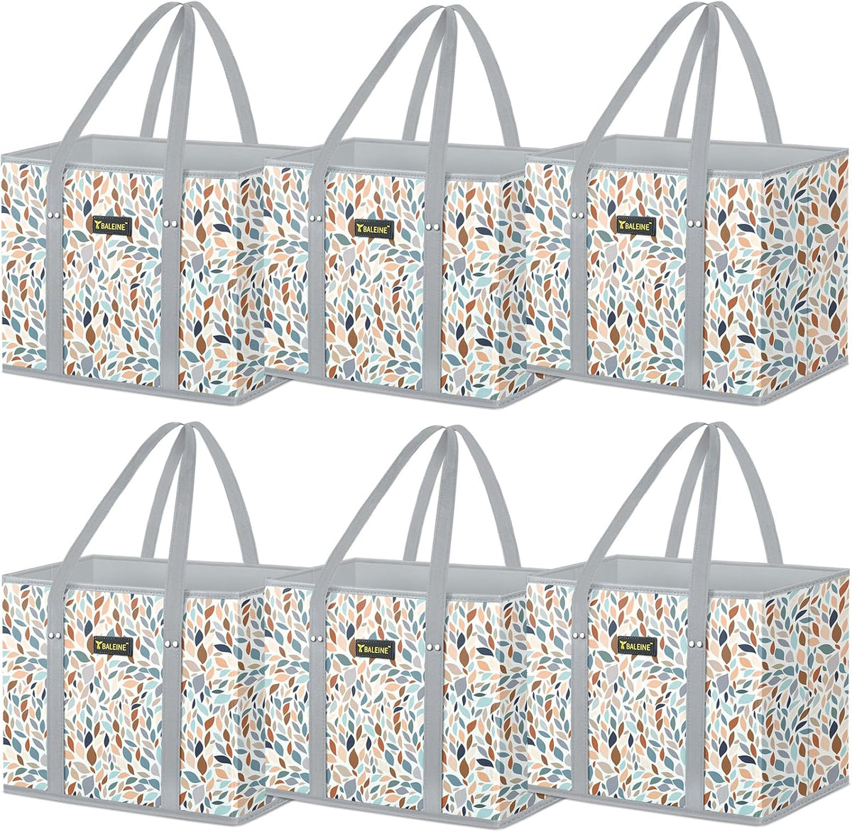 🛍️ Extra Large Reusable Shopping Bags 4-Pack | Foldable Box Tote with Reinforced Bottom